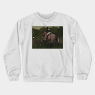 Bay Roan Eventing Cross Country Morning Art Crewneck Sweatshirt